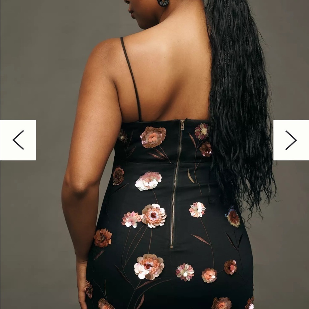 Maeve by Anthropologie 3D Floral Spaghetti Mini Dress NWT — Sz 10 - Picture 4 of 9